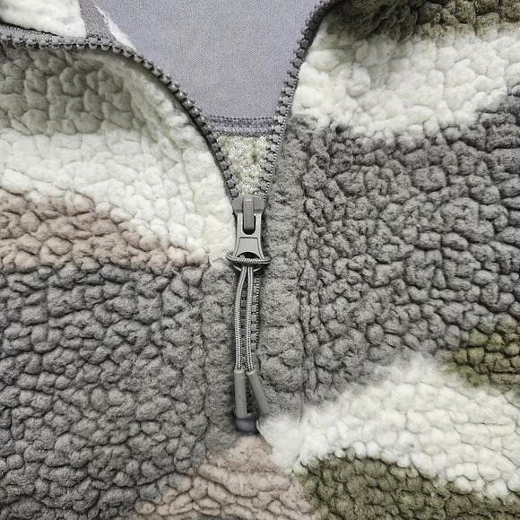 Hippie rose junior's cropped sherpa sweatshirt jacket size large camouflage - Picture 5 of 11